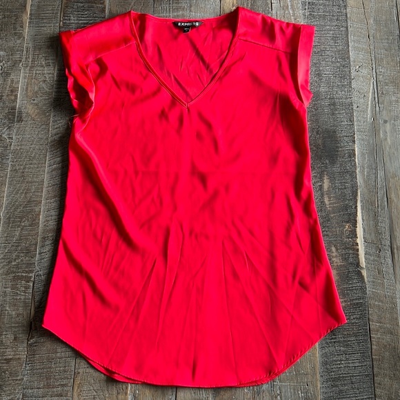 Express V-Neck Gramercy Tee Red Size XS - Picture 1 of 5